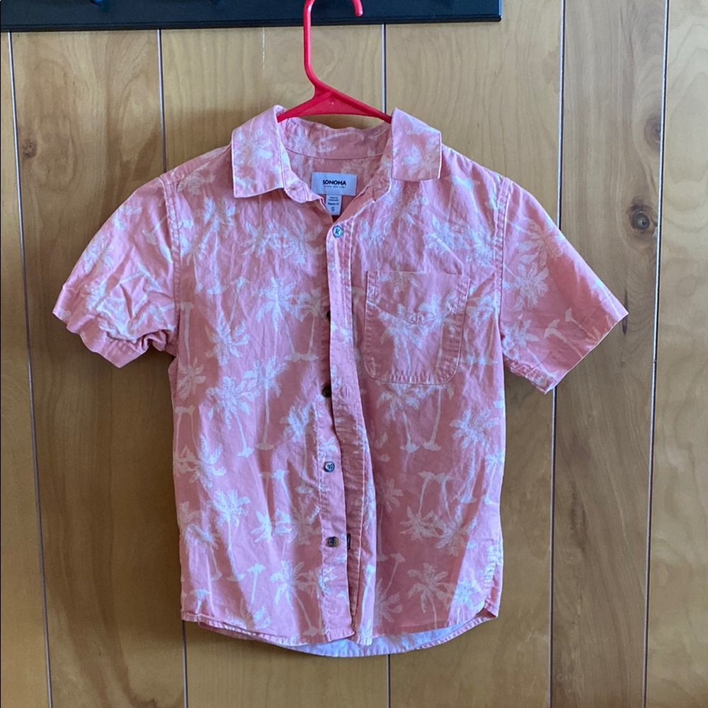 Boys' Pink Button-Up Shirt